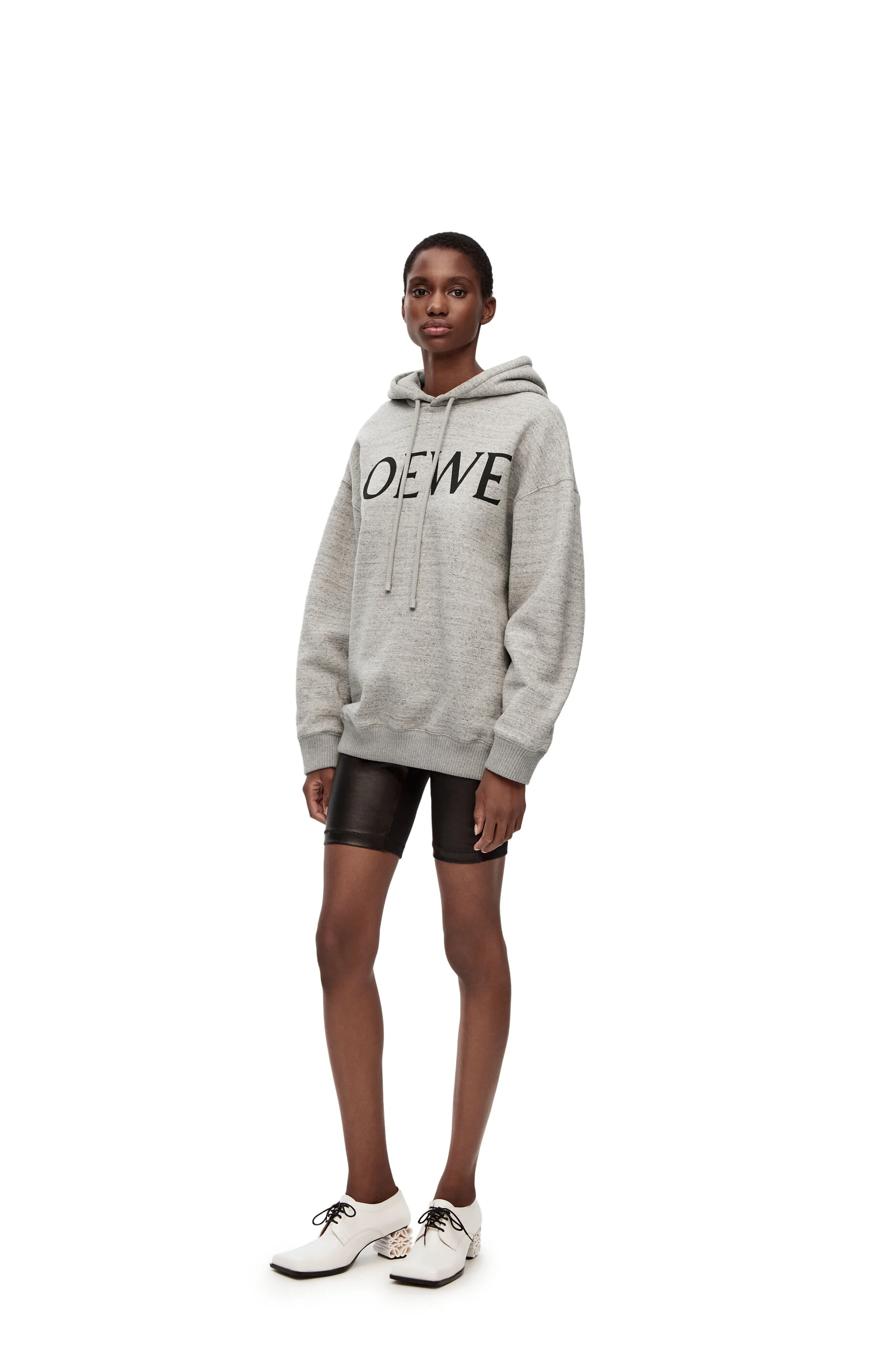 Oversized fit hoodie in cotton Grey Melange - LOEWE