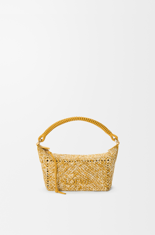 LOEWE 混色酒椰葉 Cala 迷你包款 芥末黃