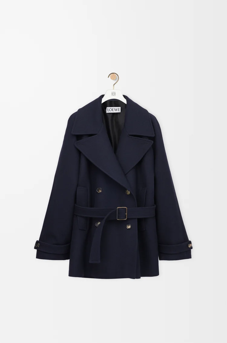 LOEWE Coat in wool blend Navy Blue