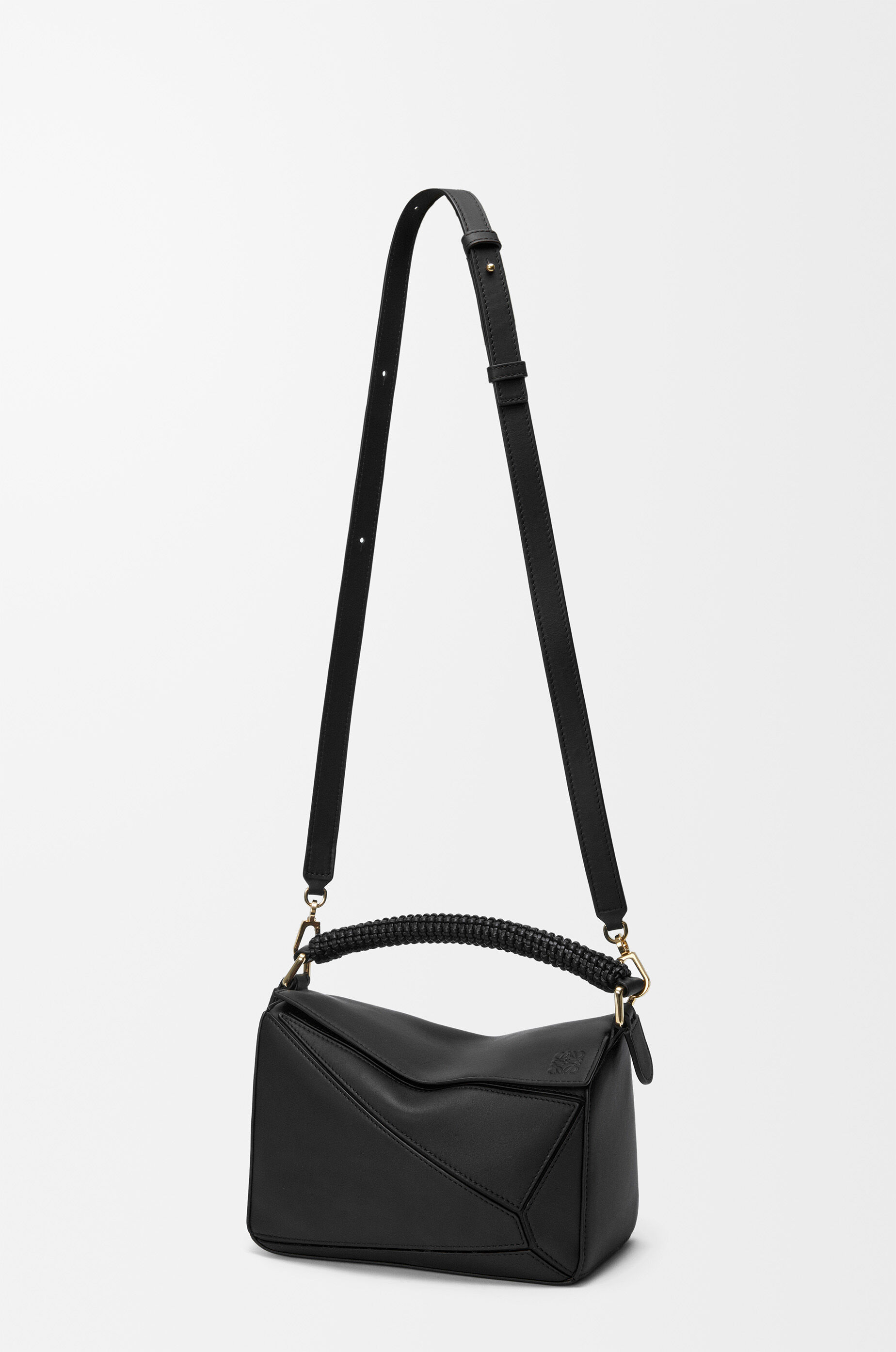 LOEWE Small Puzzle bag in smooth calfskin and nappa lambskin Black