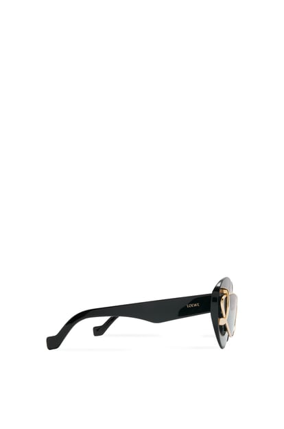 LOEWE Cateye double frame sunglasses in acetate and metal Shiny Black plp_rd