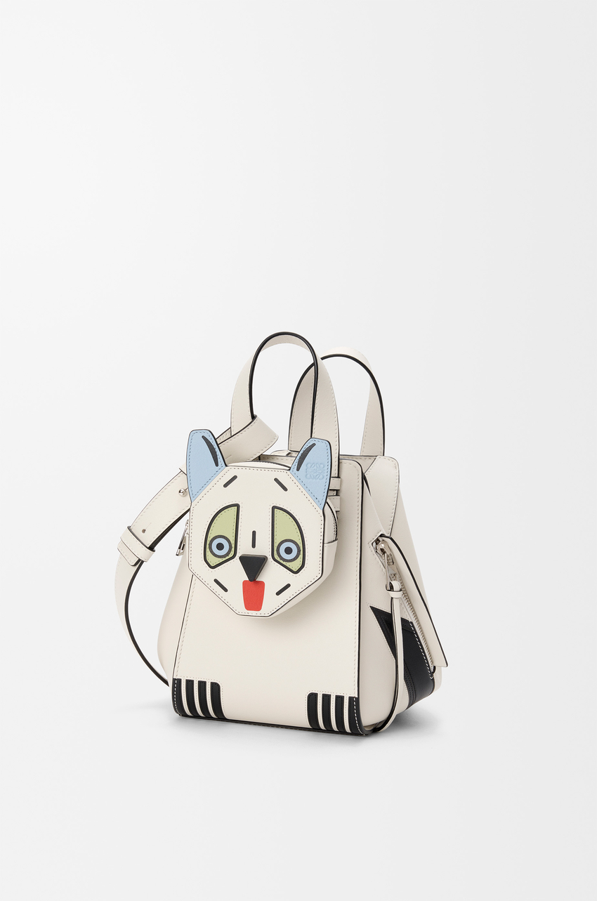 Futurist Cat compact Hammock bag in classic calfskin