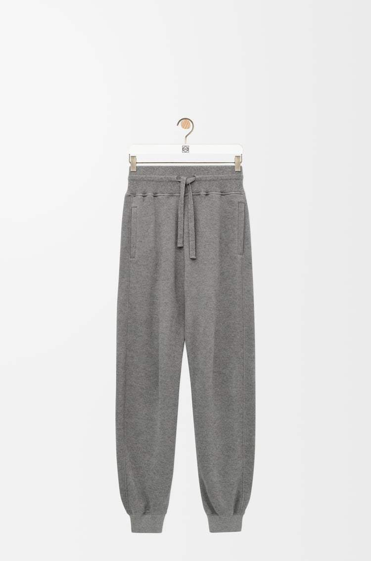 LOEWE Pantalon en coton et cachemire Gris Chiné