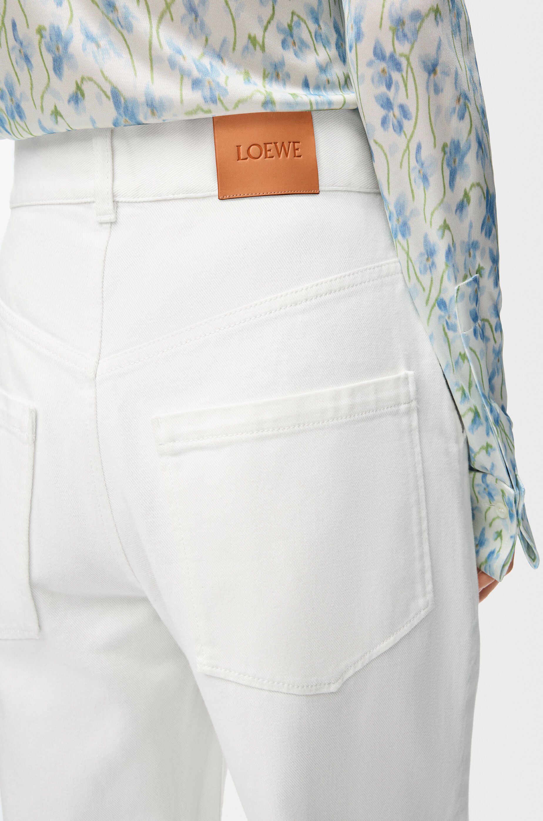 Anagram baggy jeans in denim White - LOEWE