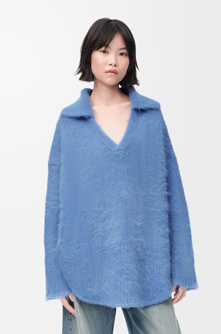 LOEWE ポロ セーター（アルパカ&ウールブレンド） ライトブルー