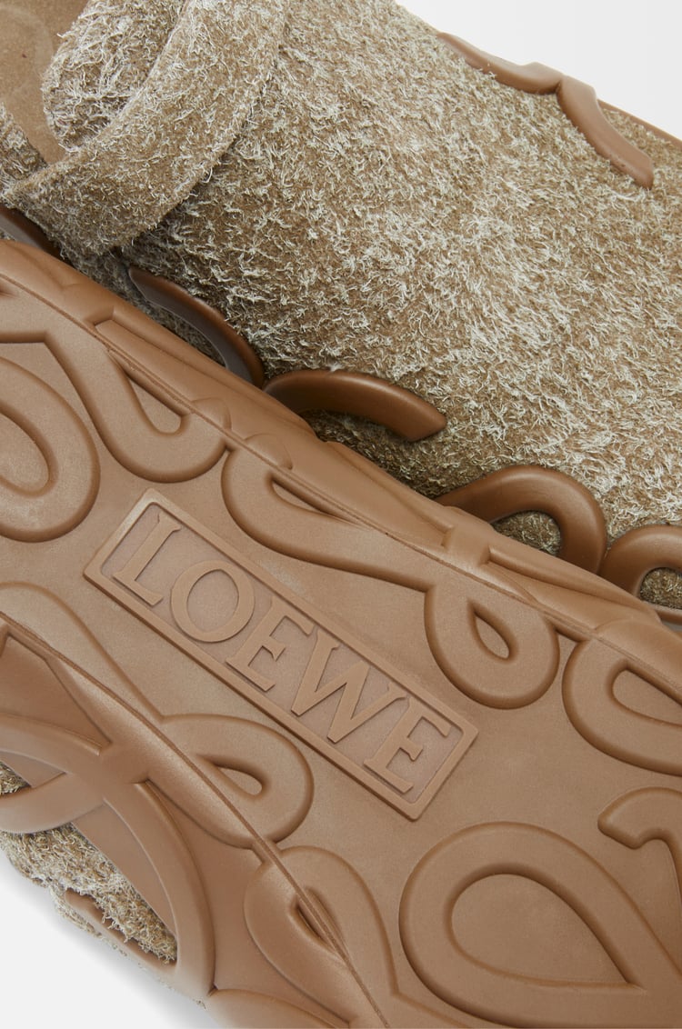 LOEWE Rise loafer in brushed suede Khaki Green