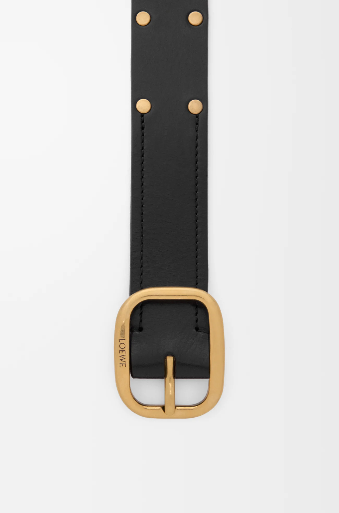 LOEWE Rounded soft belt in classic calfskin Black/Gold
