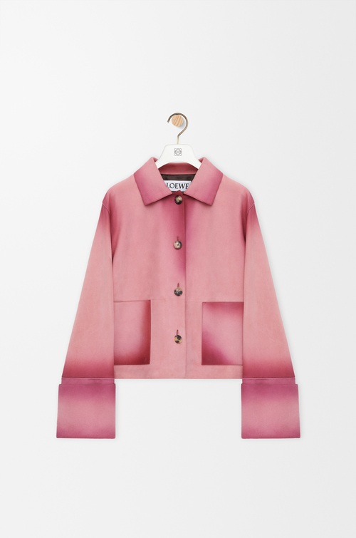 LOEWE Turn-up jacket in suede lambskin Pink