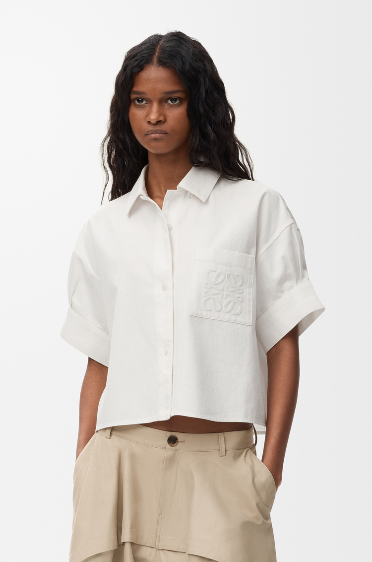 LOEWE Camicia a maniche corte in denim Bianco
