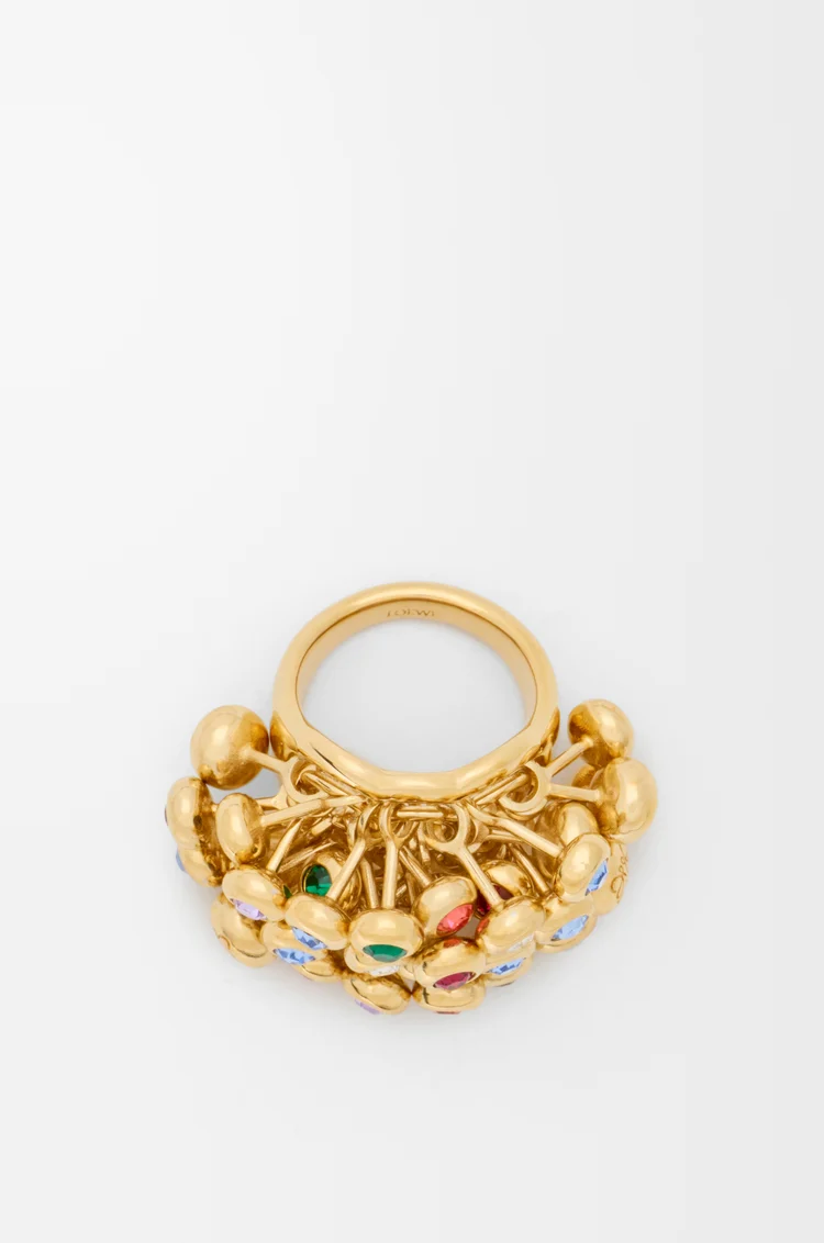 LOEWE Push Pin ring Gold/Multicolor
