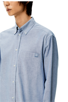 LOEWE Chest pocket Oxford shirt in cotton Light Blue plp_rd