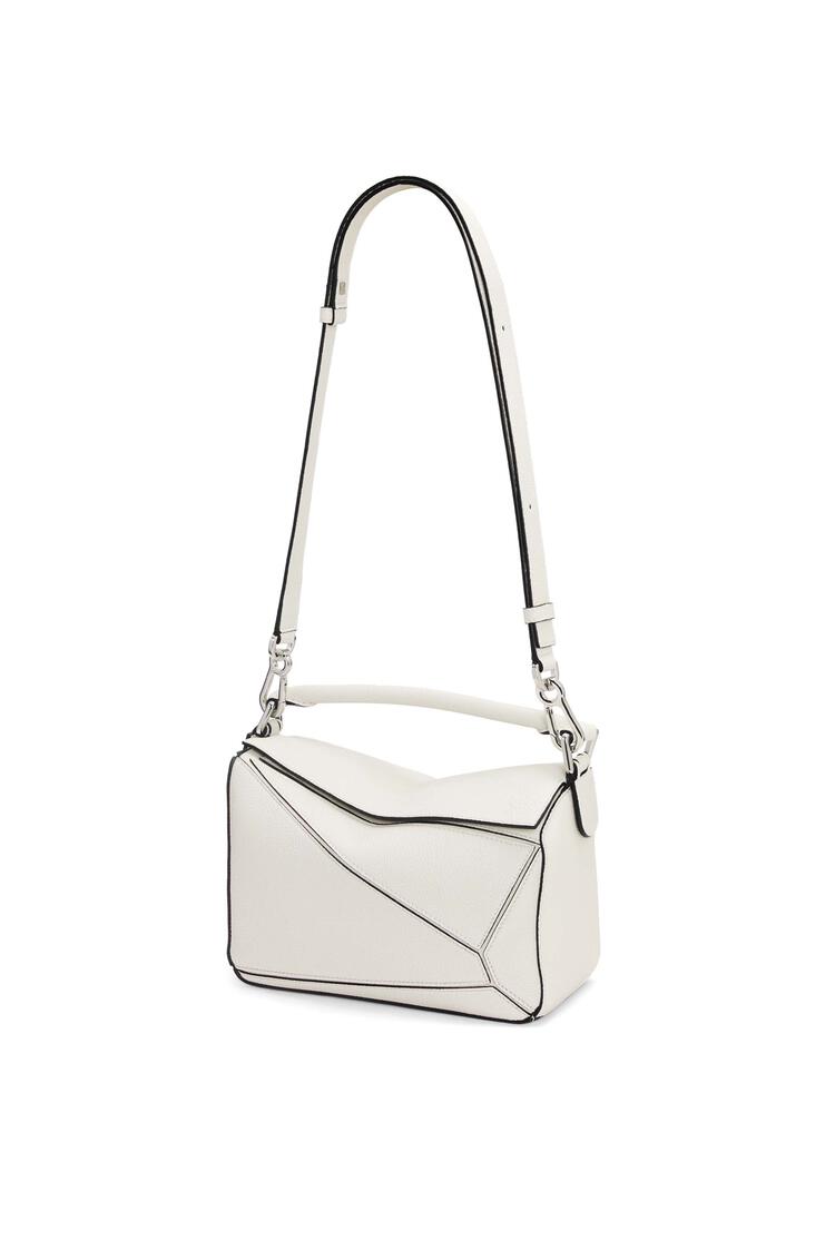 LOEWE Small Puzzle bag in soft grained calfskin Soft White