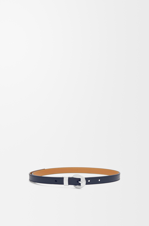 LOEWE Pebble belt in smooth calfskin Deep Navy/Palladium