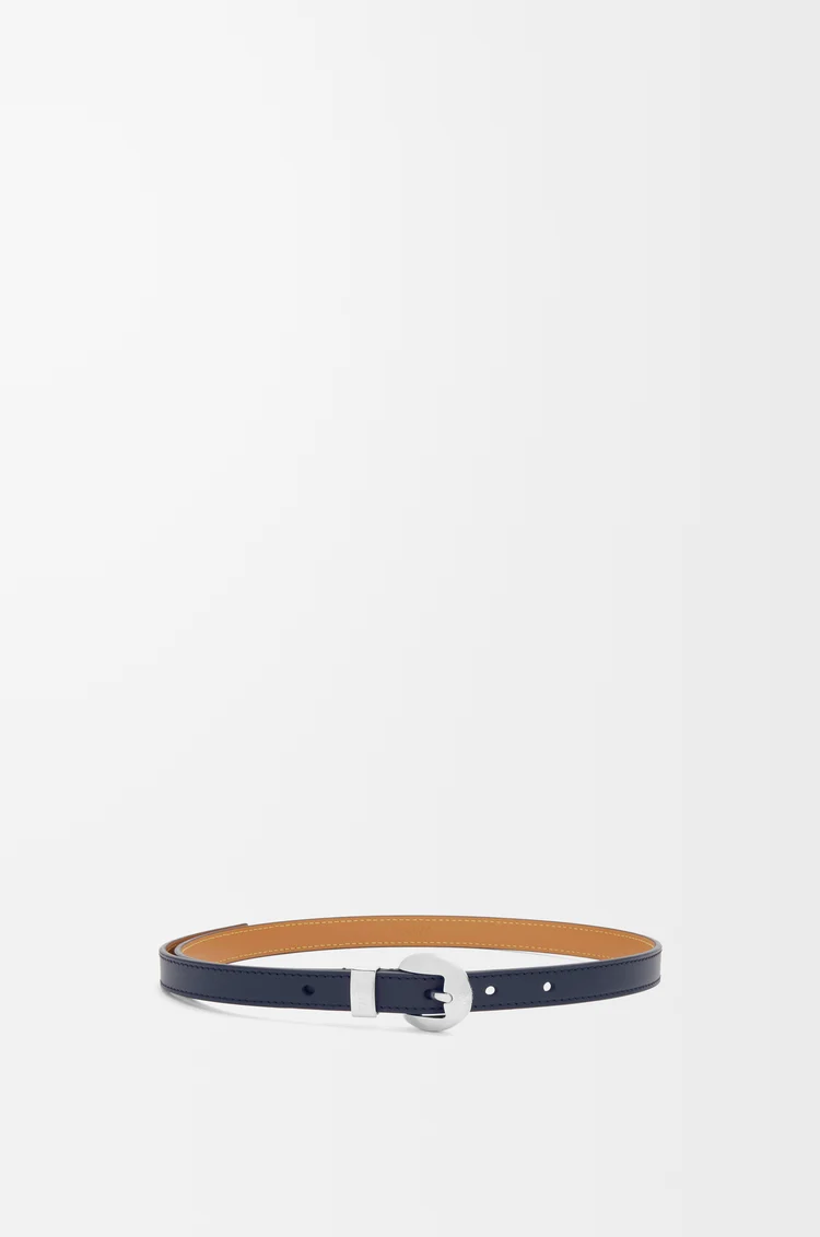 LOEWE Pebble belt in smooth calfskin Deep Navy/Palladium