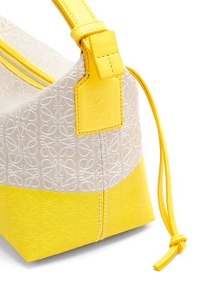 LOEWE Small Cubi bag in coated jacquard and calfskin Ecru/Lemon plp_rd