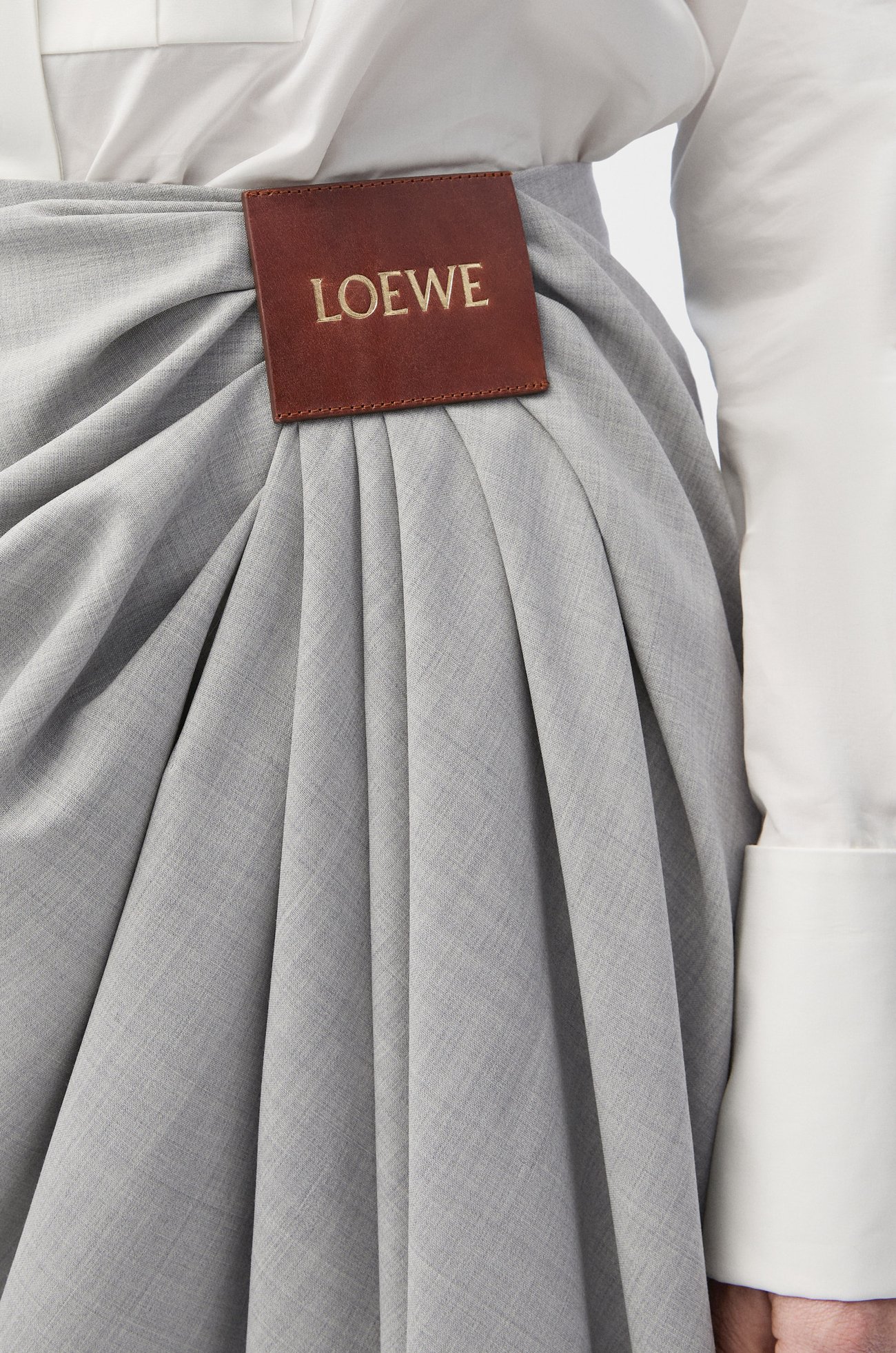 LOEWE Draped trousers in wool Light Grey plp_rd