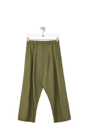 LOEWE Low crotch trousers in cotton Military Green plp_rd
