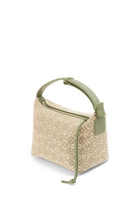 LOEWE Small Cubi bag in Anagram jacquard and calfskin Green/Avocado Green plp_rd
