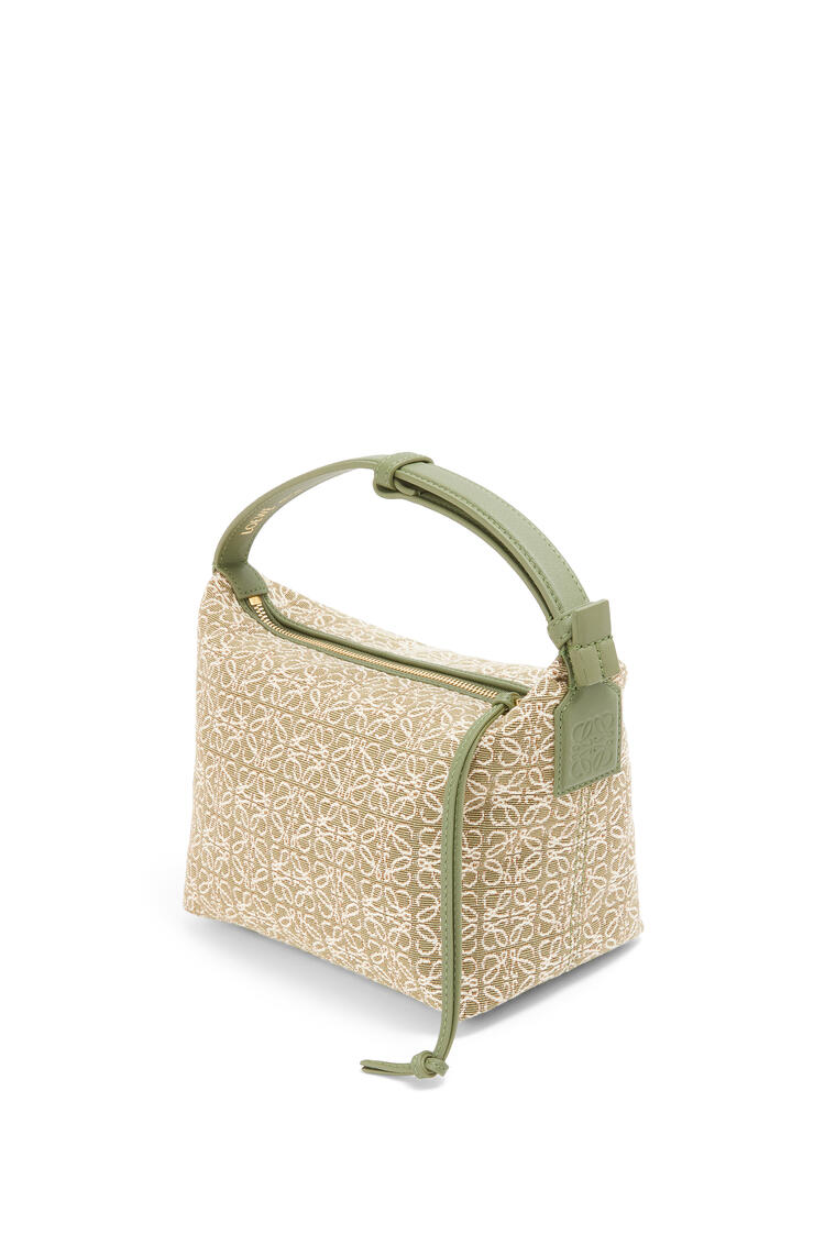 LOEWE Small Cubi bag in Anagram jacquard and calfskin Green/Avocado Green