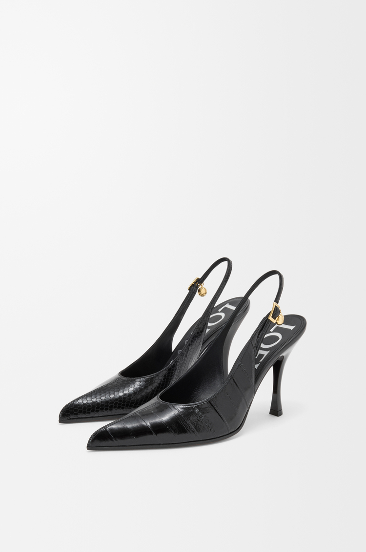 LOEWE Sandales slingback New Comic en cuir mixte Noir