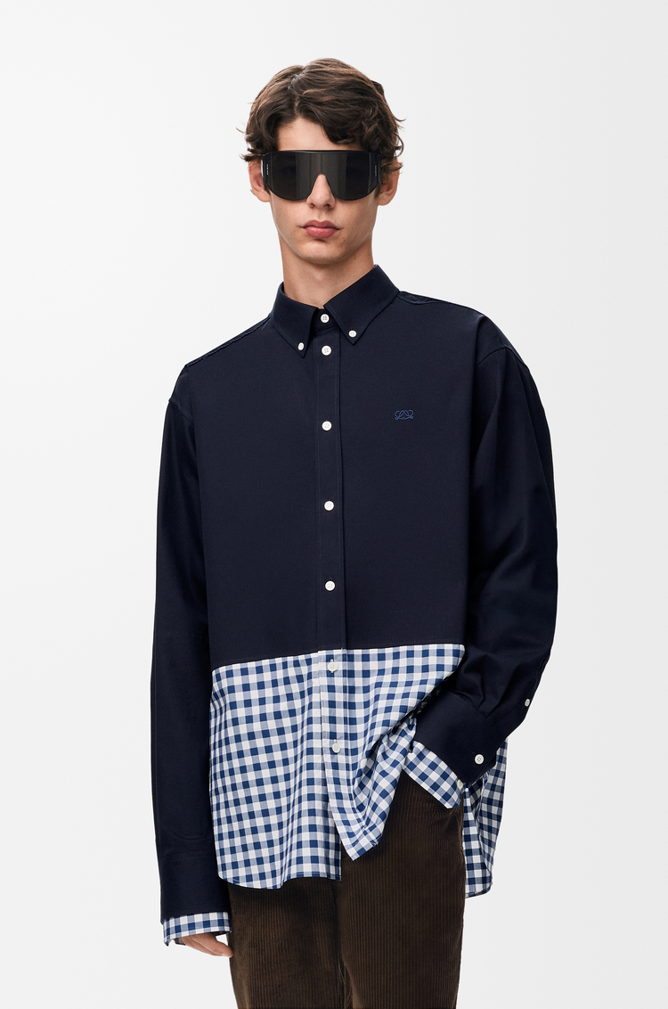 LOEWE Hemd aus Baumwoll-Twill und Popeline Marineblau