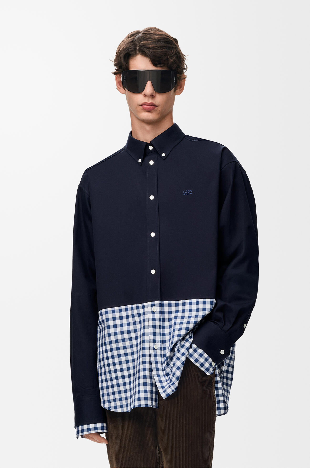 LOEWE Shirt in cotton twill and poplin Navy Blue