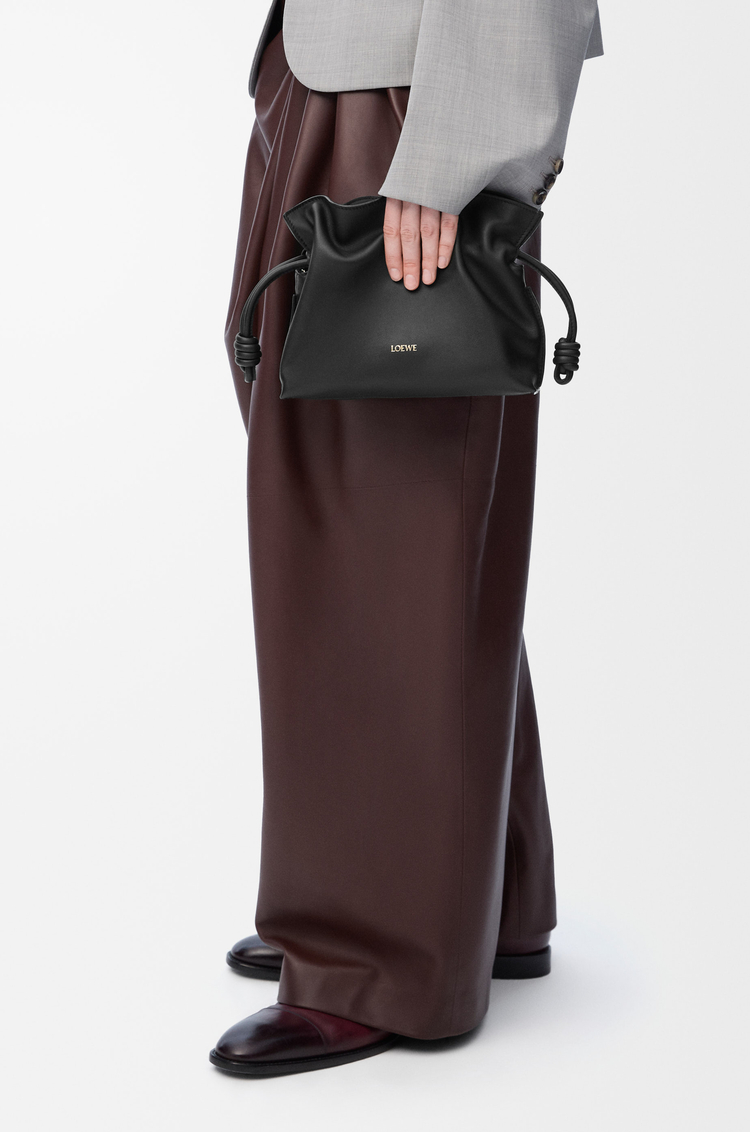 LOEWE Mini Flamenco clutch in nappa calfskin Black