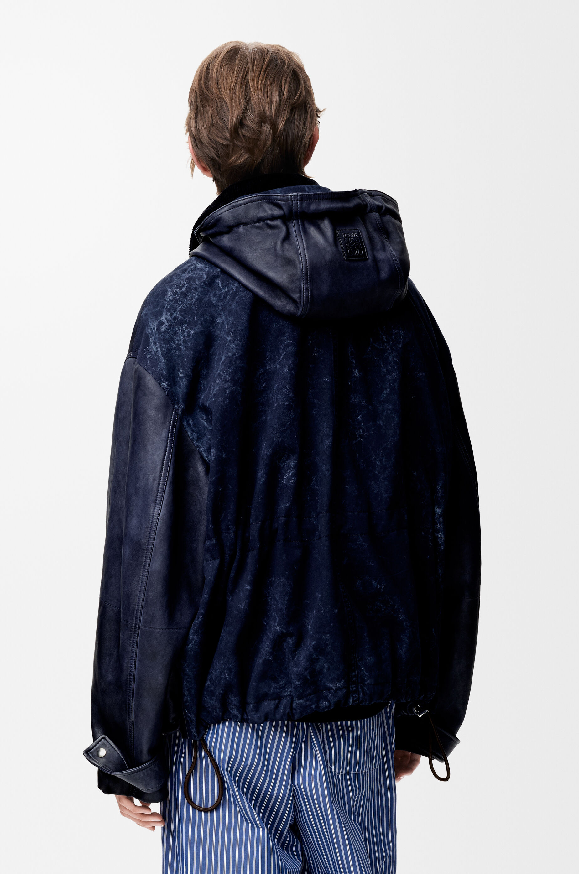 Short parka in nappa lambskin and cotton Blue - LOEWE