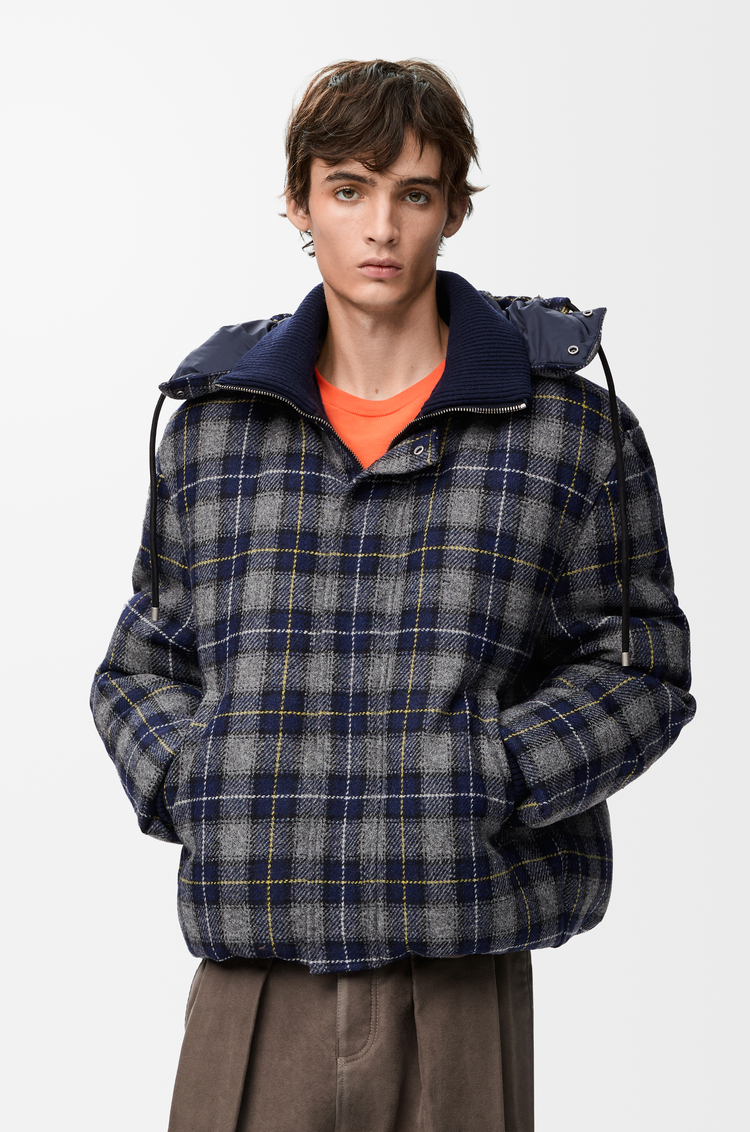 LOEWE Puffer jacket in wool Dark Navy Blue