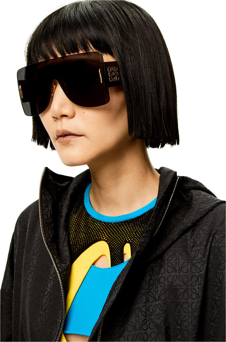 LOEWE Rectangular mask sunglasses in nylon Black pdp_rd