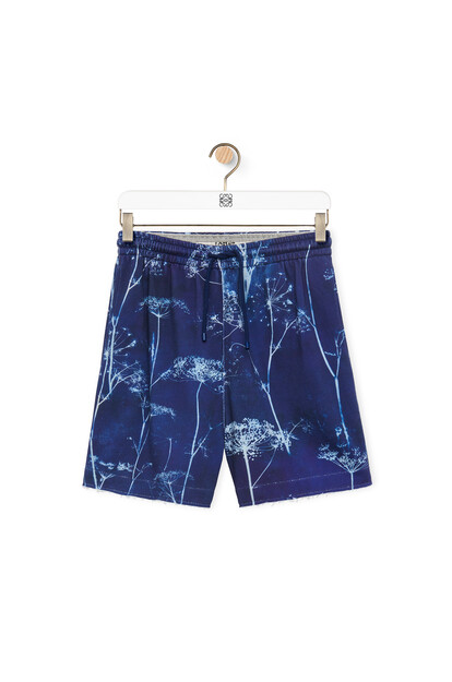 LOEWE Fennel drawstring shorts in cotton Blue/White plp_rd