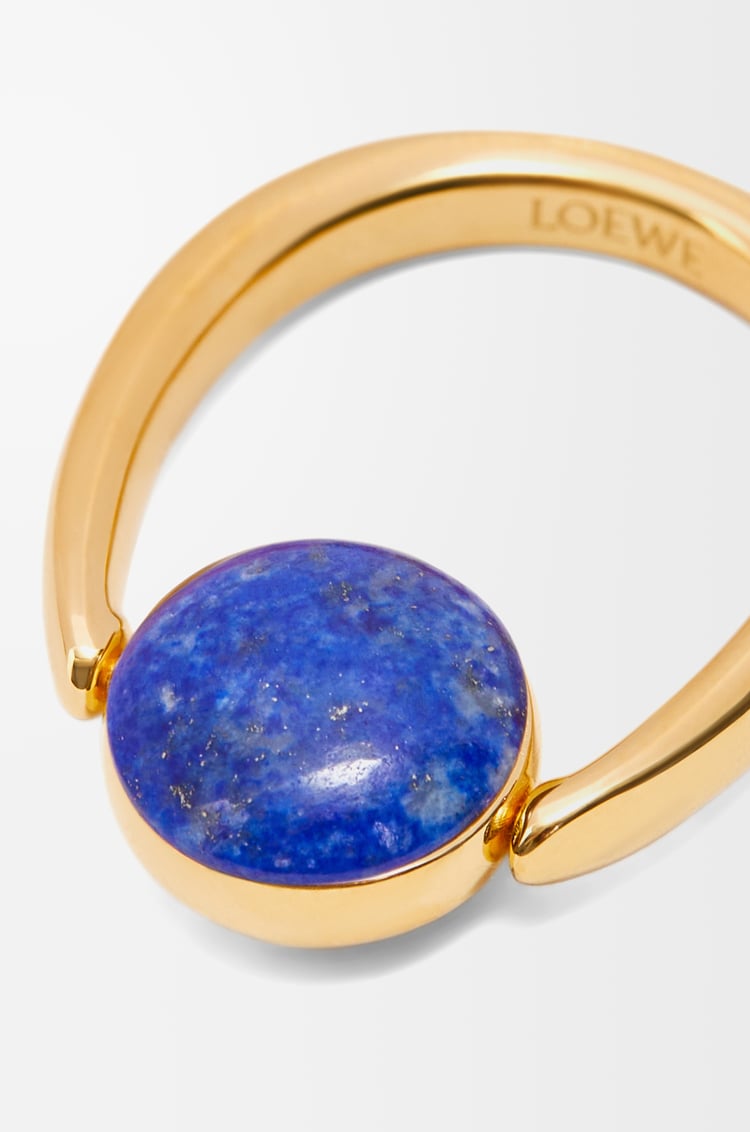 LOEWE Anillo Anagram Pebble en plata de ley y lapislázuli Oro/Azul