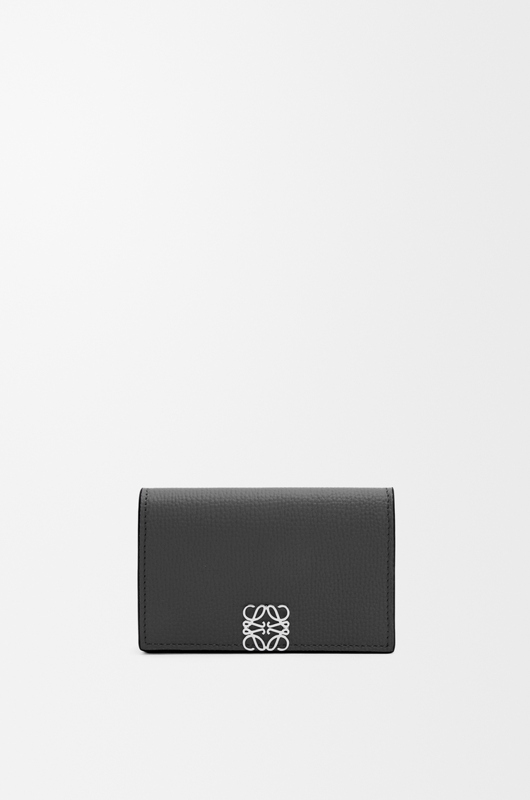 LOEWE Anagram business cardholder in pebble grained calfskin Black