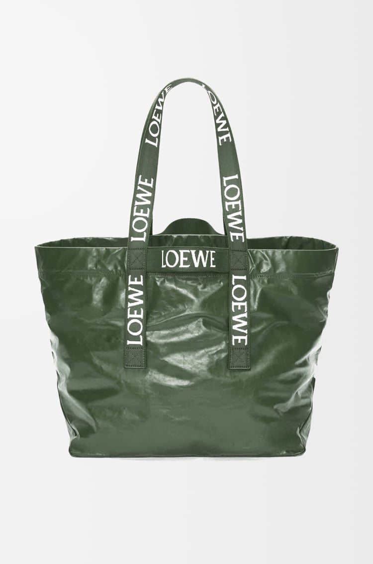 LOEWE Fold Shopper in paper calfskin Bottle Green