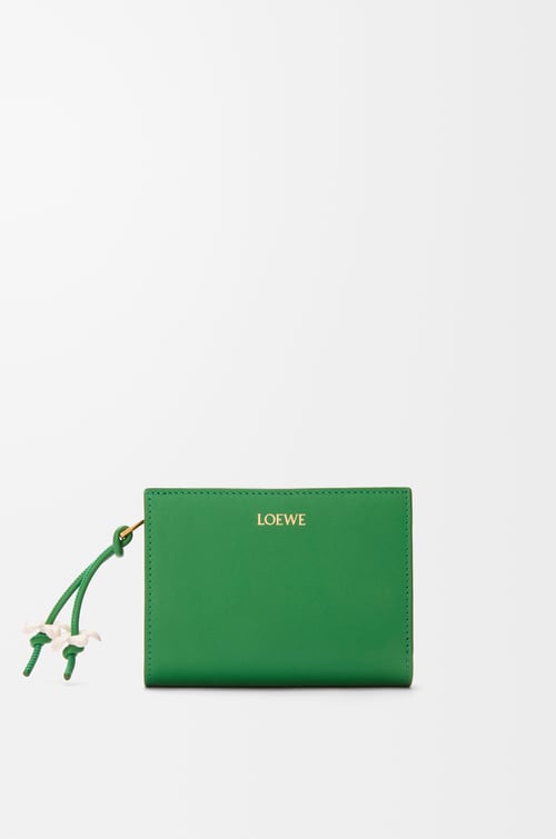 LOEWE Compact wallet in shiny nappa calfskin Tropical Green/White plp_rd