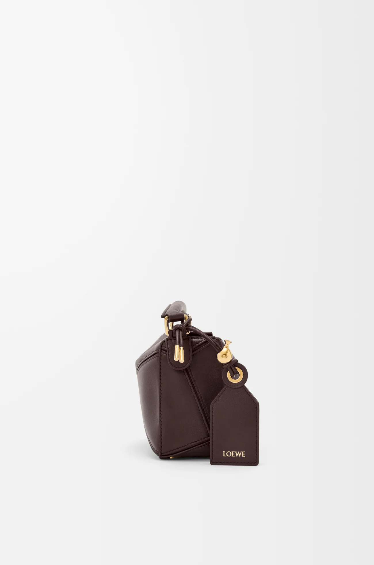 LOEWE Mini Featherlight Puzzle bag in nappa lambskin Dark Chestnut