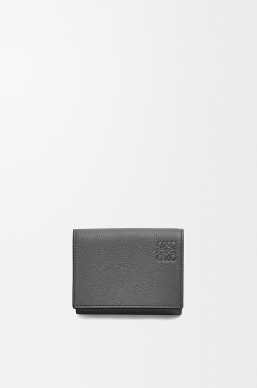 LOEWE Portefeuille à trois volets en cuir de veau grainé souple Anthracite
