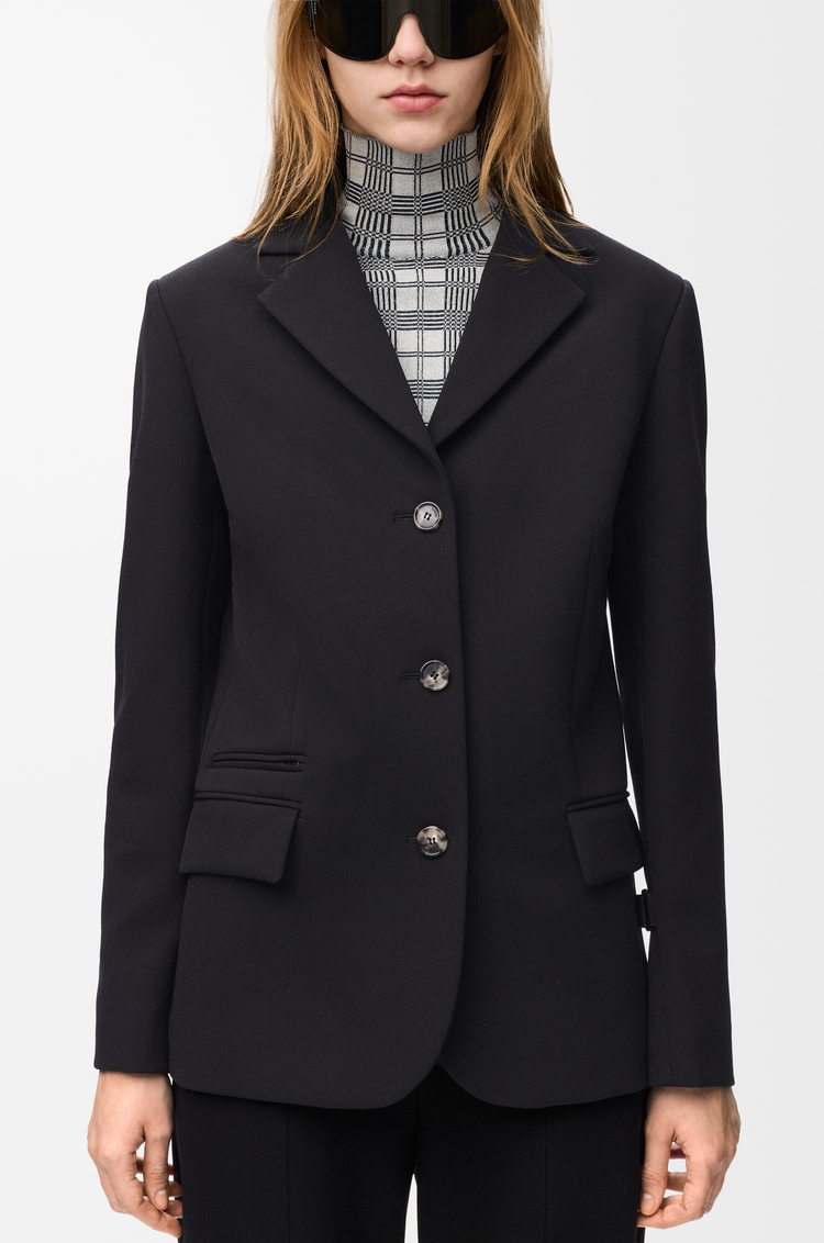 LOEWE Chaqueta en mezcla de lana elástica Negro