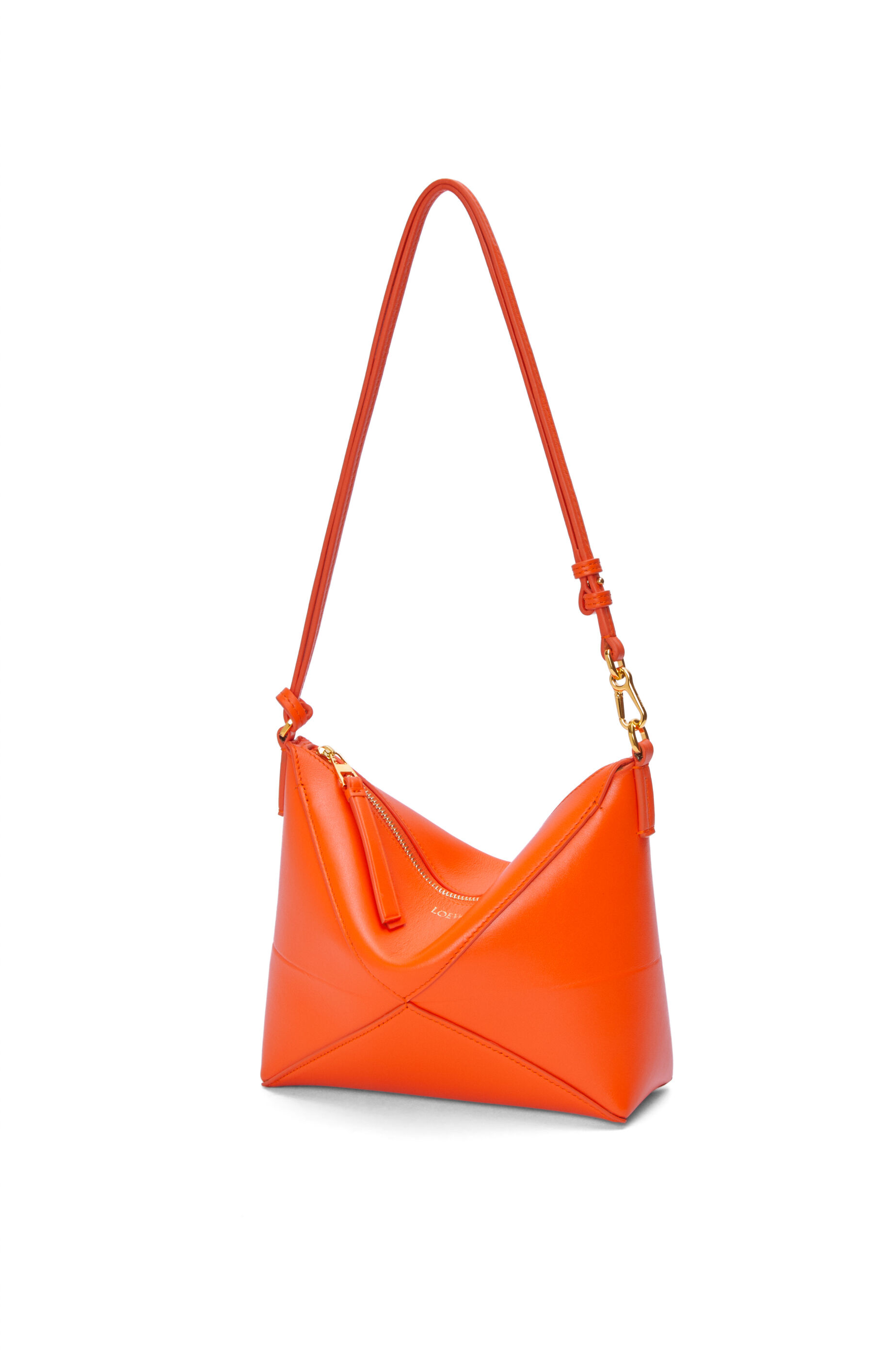 Puzzle Fold pouch in shiny nappa calfskin Vivid Orange LOEWE