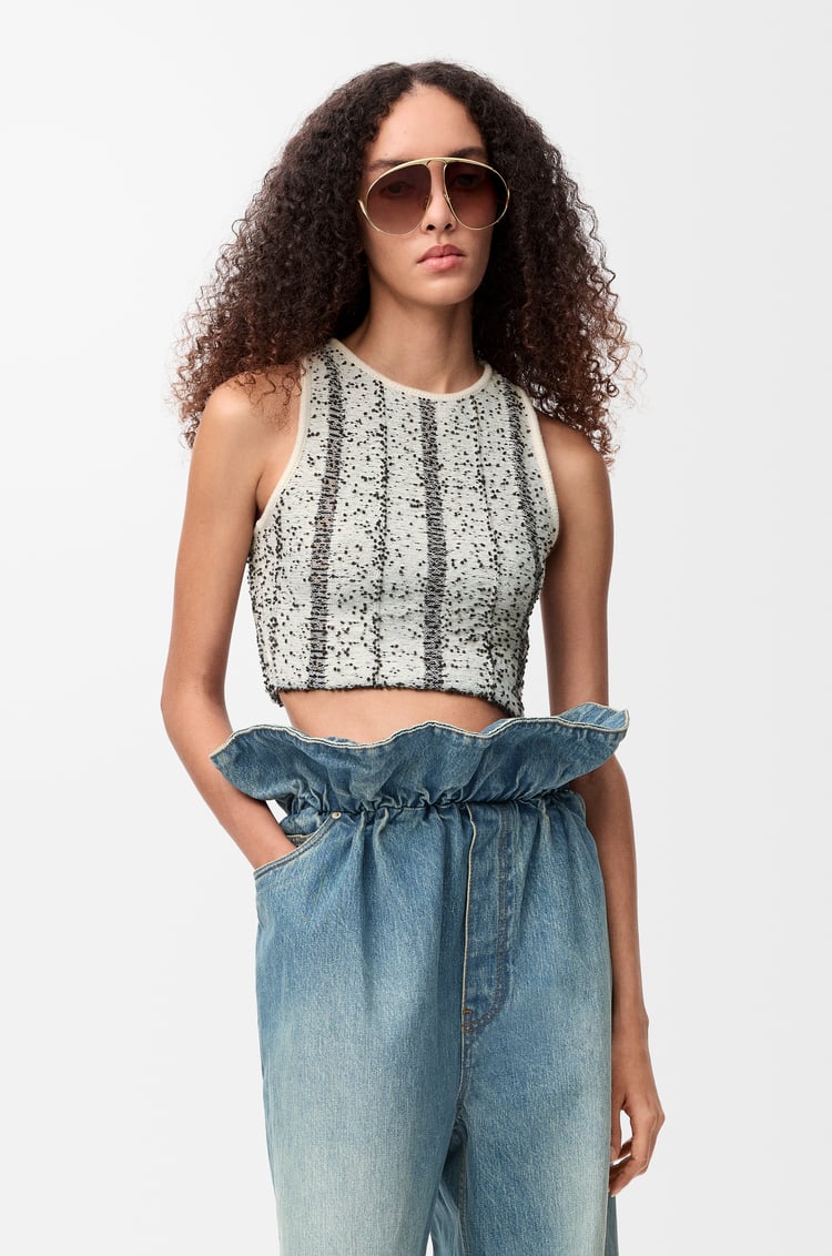 LOEWE Top en lana Blanco/Negro
