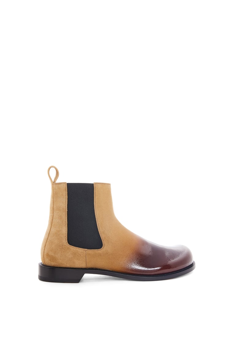LOEWE Campo Chelsea boot in suede calfskin 樹根色