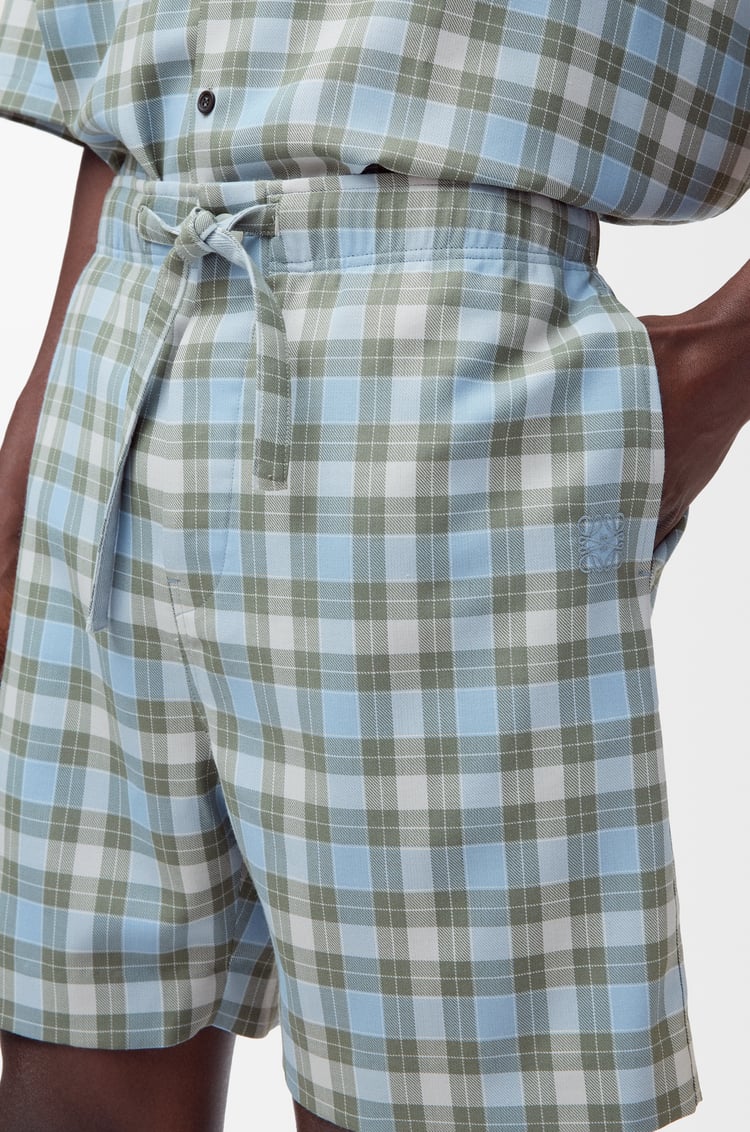 LOEWE Shorts in wool blend Light Blue/White
