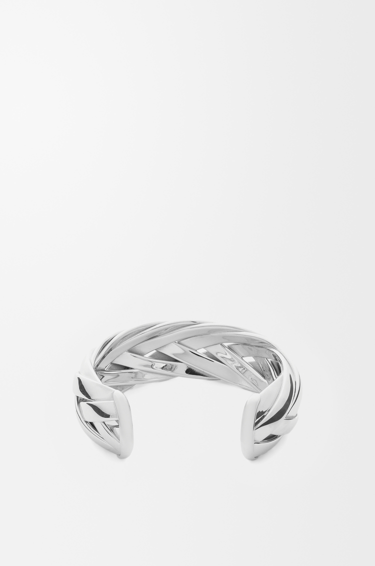 LOEWE Pulsera amplia trenzada en plata de ley Plata
