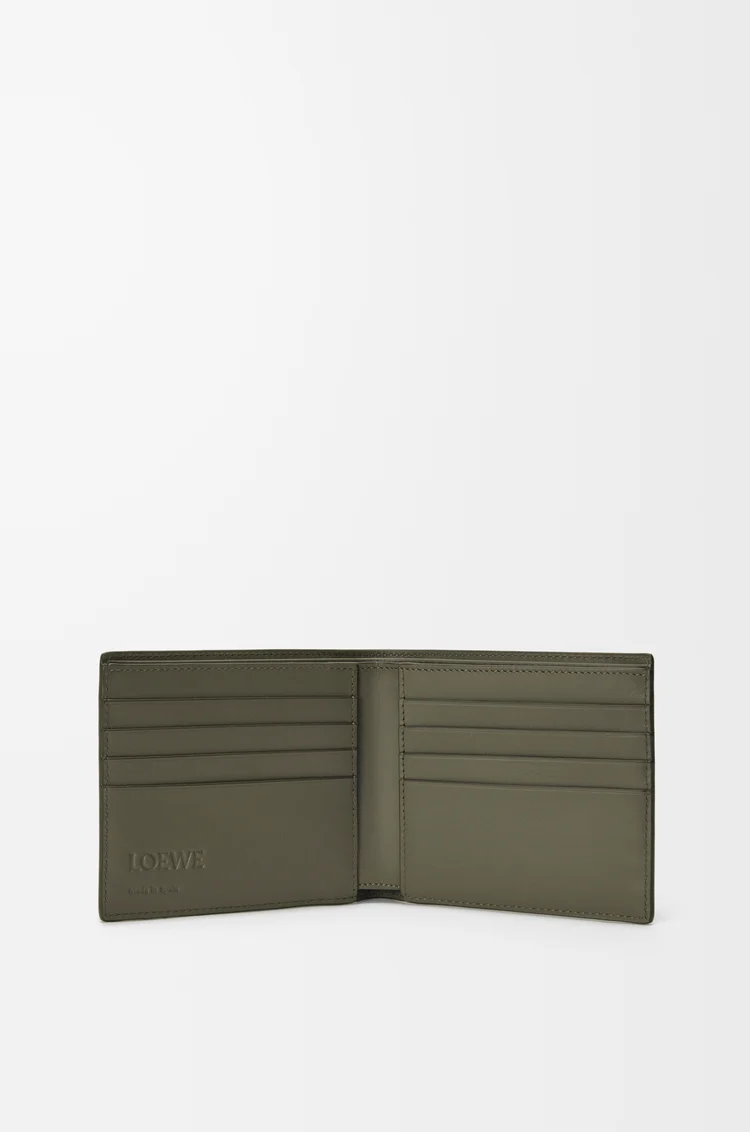 LOEWE Bifold wallet in satin calfskin Khaki Green