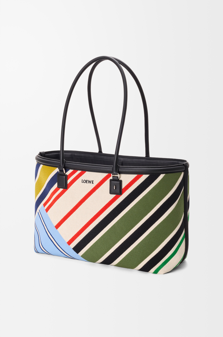 LOEWE Grand Verano tote en toile brodée Écru/Multicolore