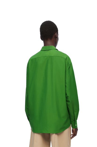 LOEWE Camisa de doble capa en algodón y seda Hierba/Gris plp_rd