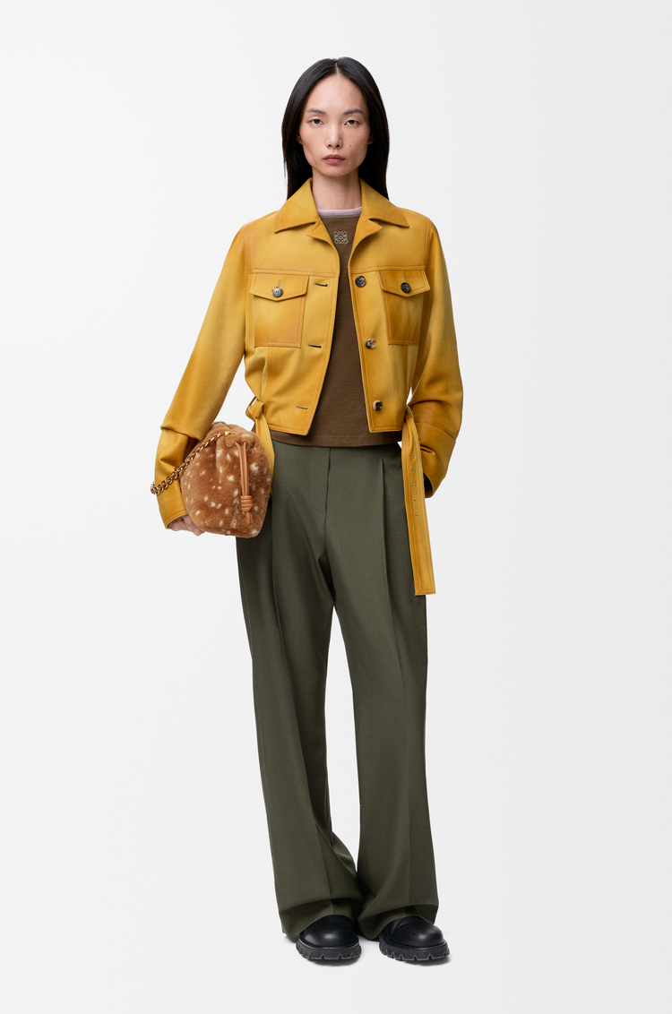 LOEWE 小廓形棉质混纺 T 恤 卡其绿色