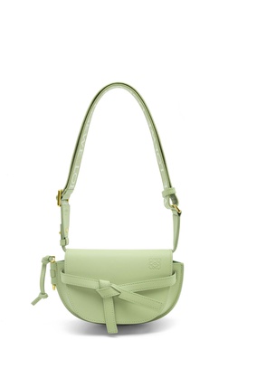 LOEWE Mini Gate Dual bag in soft calfskin and jacquard Light Pale Green