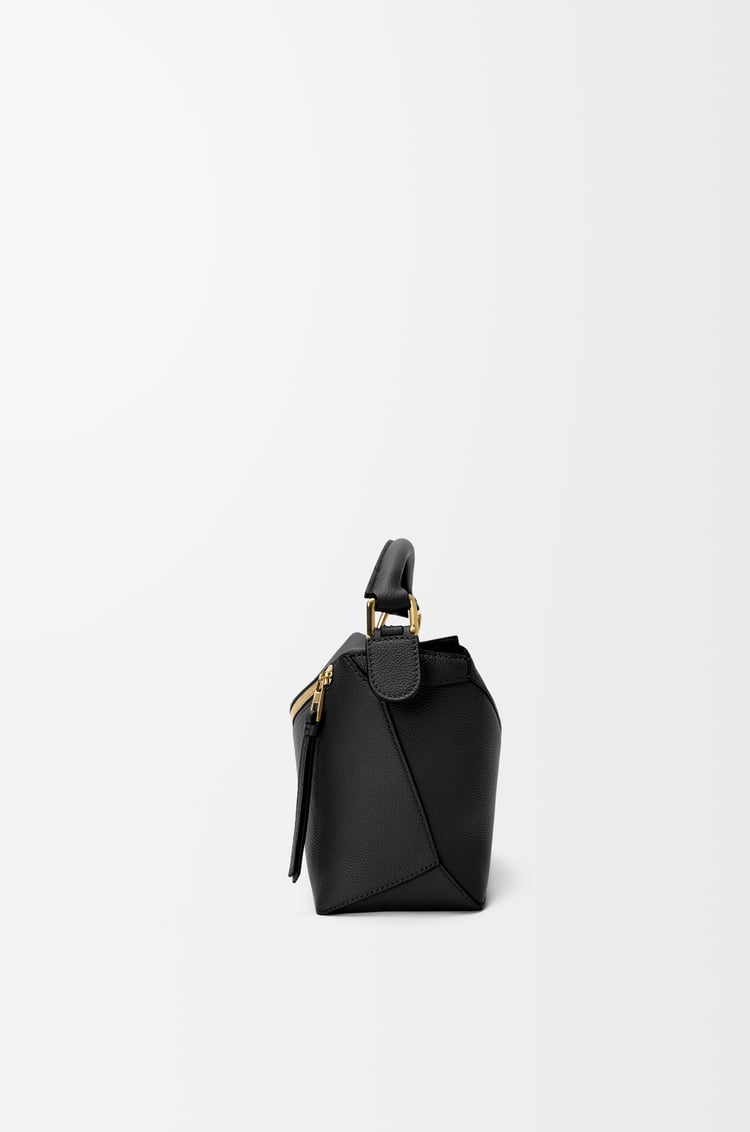 LOEWE Borsa Puzzle Edge piccola in morbida pelle di vitello granata Nero