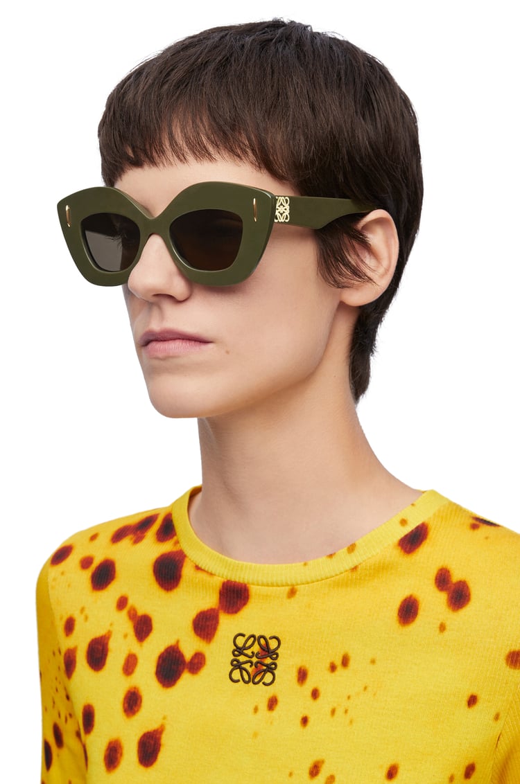 LOEWE Retro Screen sunglasses in acetate Shiny Khaki